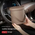 Pattumiera per auto, contenitore per borsa portaoggetti per ombrello posteriore in pelle, barile di stoccaggio multifunzione per interni auto
