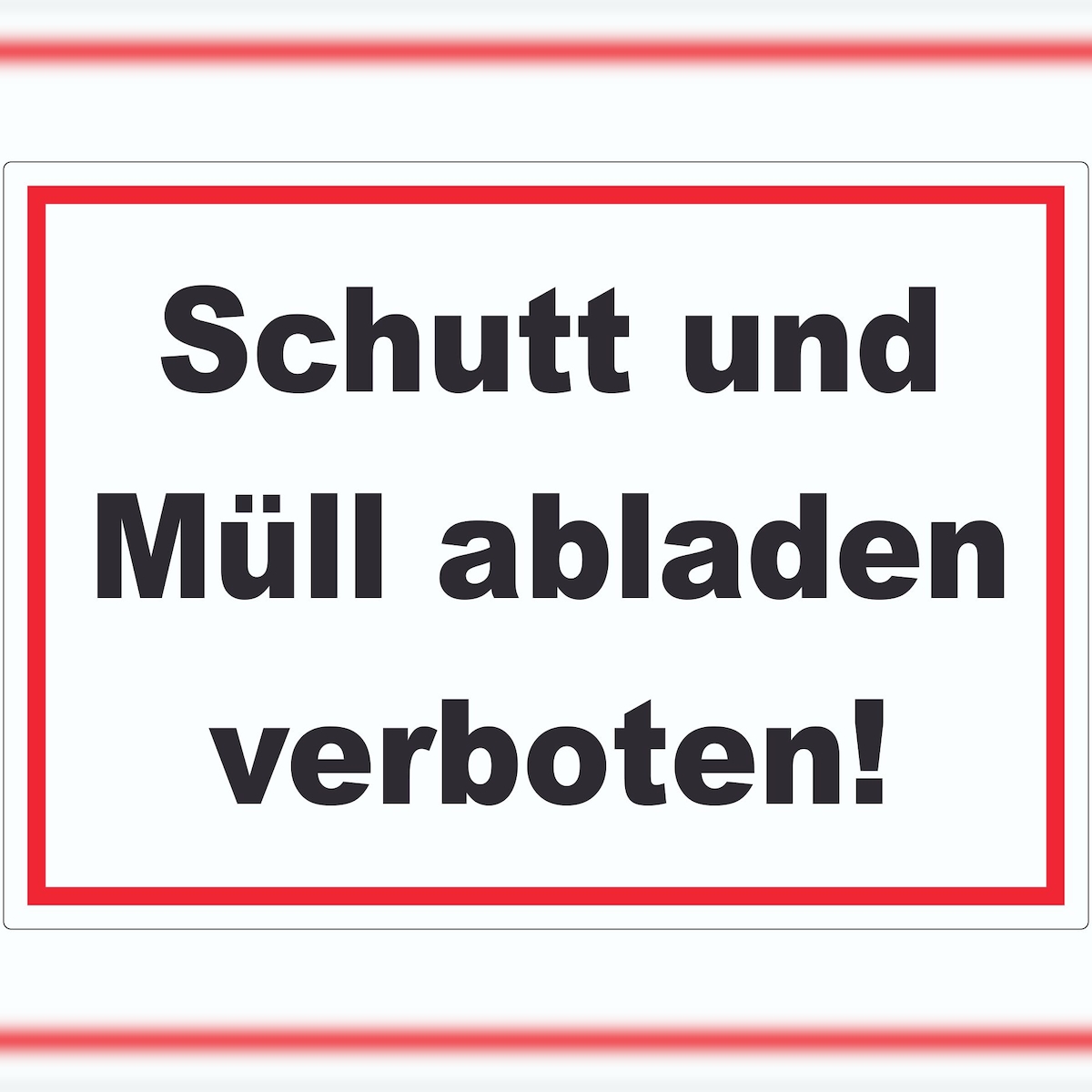 HB-Druck Schutt und Müll abladen verboten Text Aufkleber A5 (148x210mm) Image