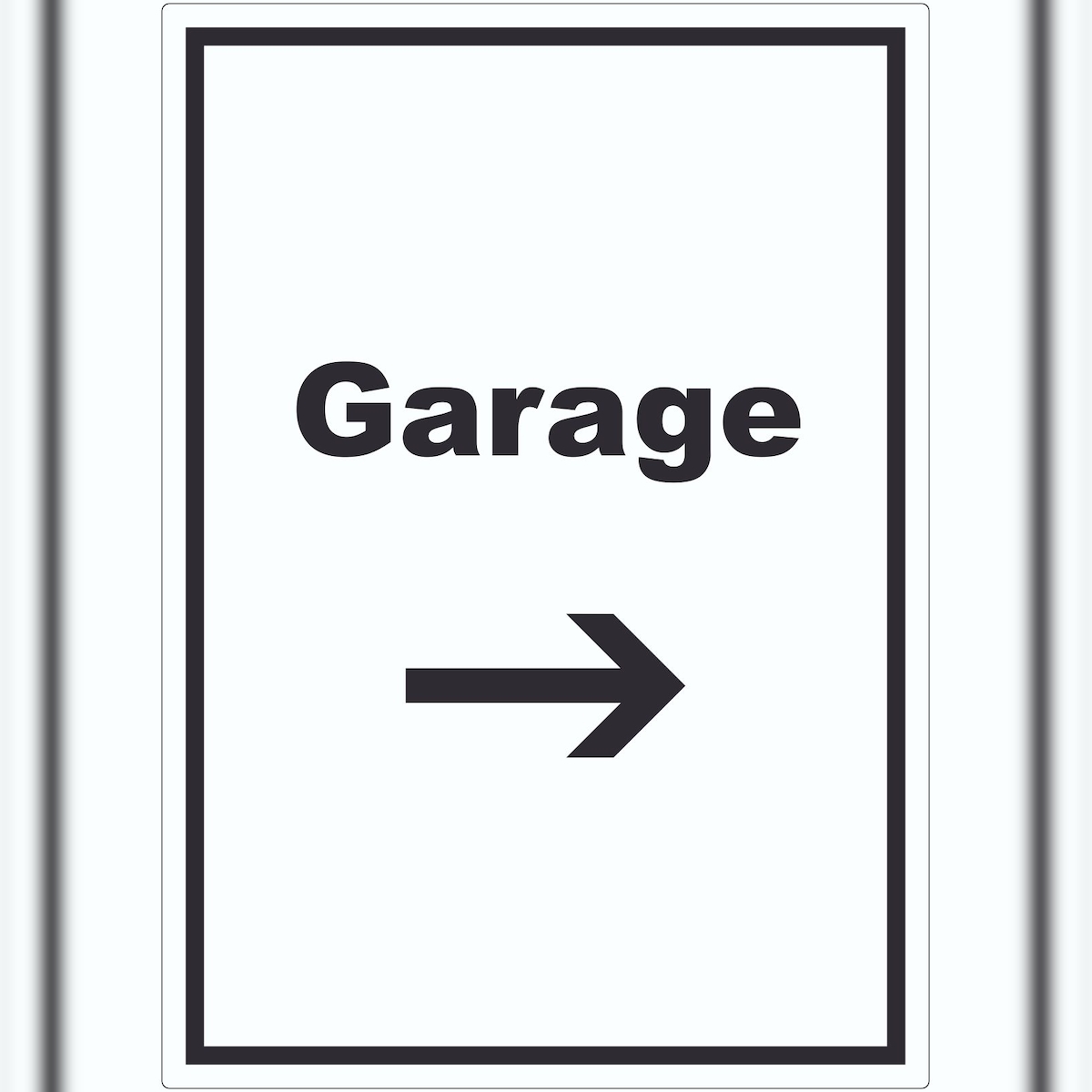 HB-Druck Garage Aufkleber mit Text und Richtungspfeil rechts Auto Stellplatz hochkant A3 (297x420mm) Image