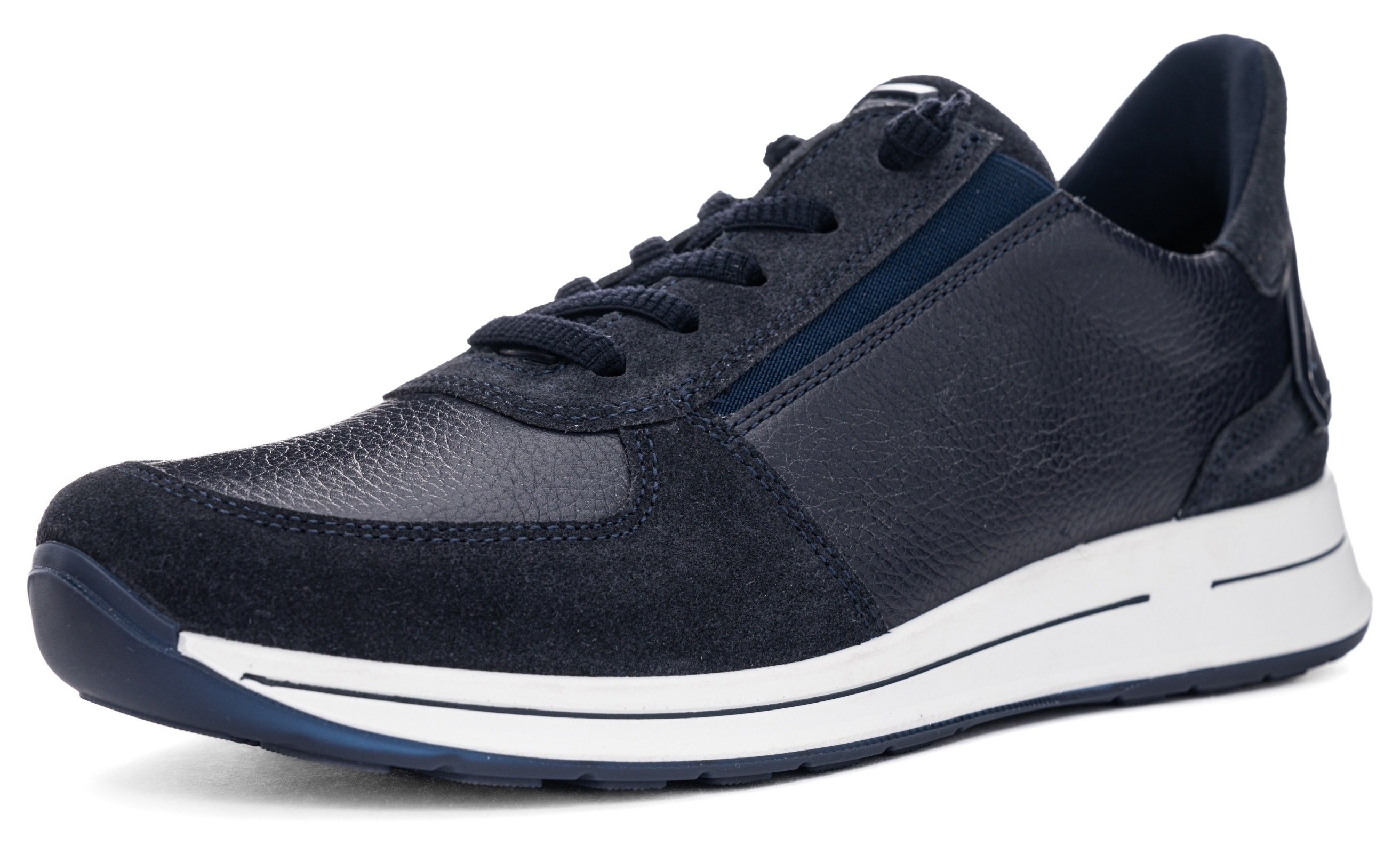 Slip-On Sneaker ARA "OSAKA", Damen, Gr. 3,5 (36), blau (dunkelblau), Glattleder, Veloursleder, unifarben, Schuhe, Keilsneaker, Schnürschuh mit Easy2Go-Einschlupf