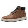 Sneaker MARCO TOZZI, Herren, Gr. 42, braun (cognac), Lederimitat, Textil, unifarben mit Farbeinsatz, used, klassisch, Schuhe, Schnürschuh, Schnürboots mit weich abgepolstertem Schaftrand