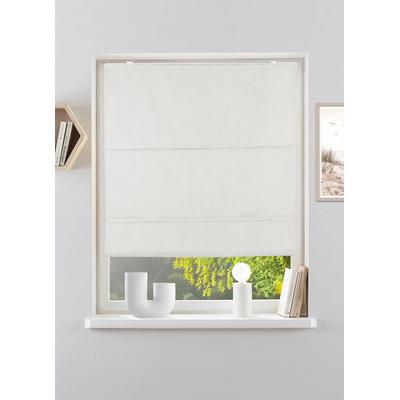 Rollo MY HOME "RIOLA" Gr. 1, beige (cream), B:40cm H:130cm, Polyester, Rollos, Faltrollo in trendiger Leinenoptik NEUHEIT Image