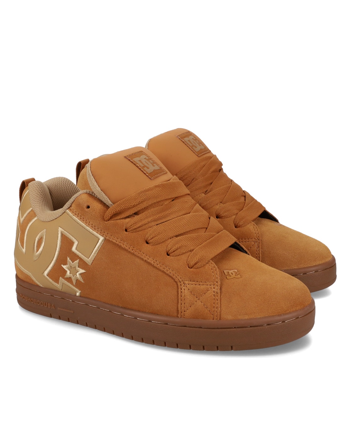 Sneaker DC SHOES "Court Graffik", Gr. 11(44,5), braun (braun, gum), 57.05% Leder, 28.2% Synthetikmaterial, 13.87% Polyester, 0.88% Textil, Schuhe