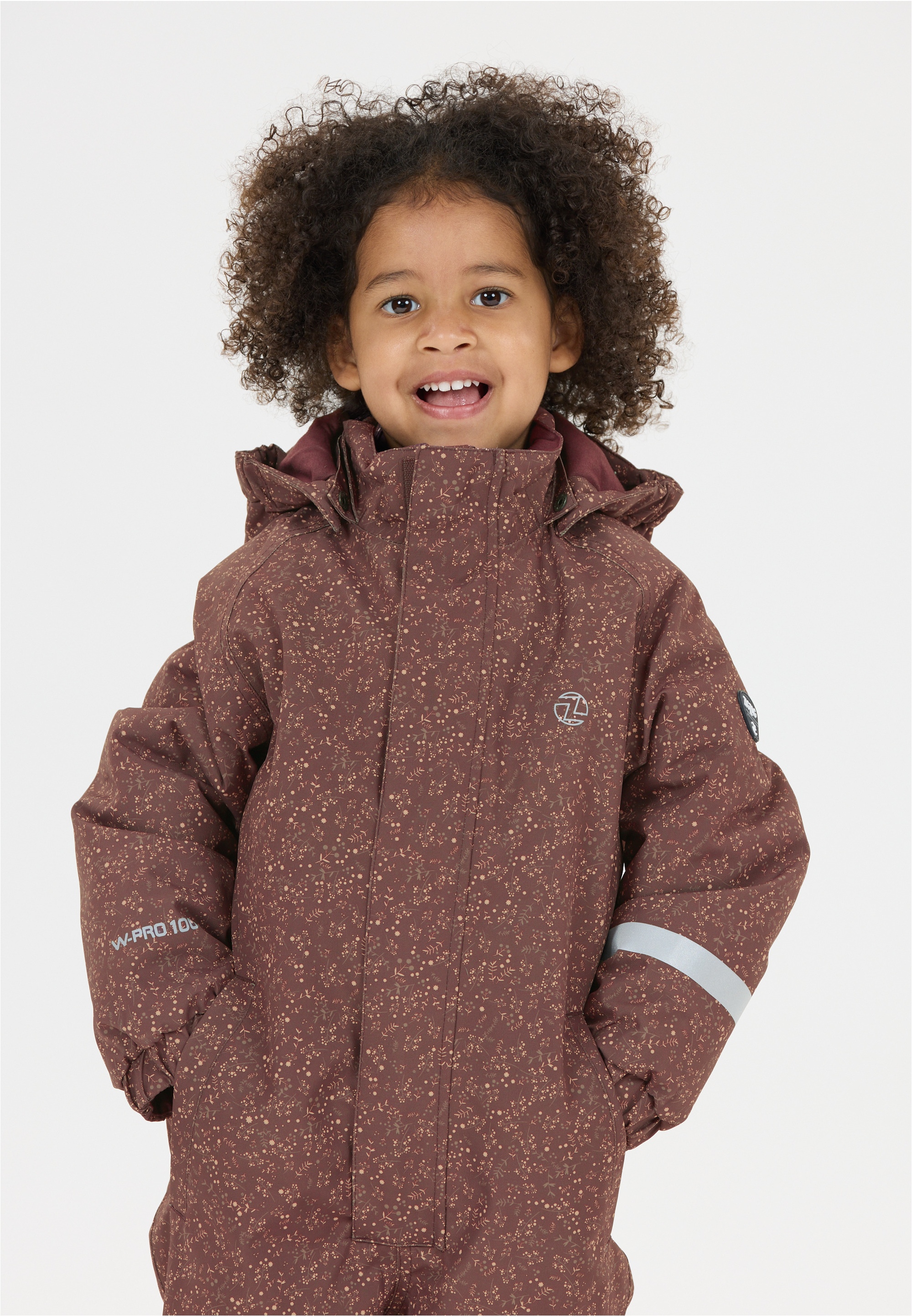 Schneeoverall ZIGZAG "Tower", Kinder, Gr. 122, dunkelbraun, rot, 100% Polyester, casual, Overalls, mit wasser- und winddichter TPU-Membran Image