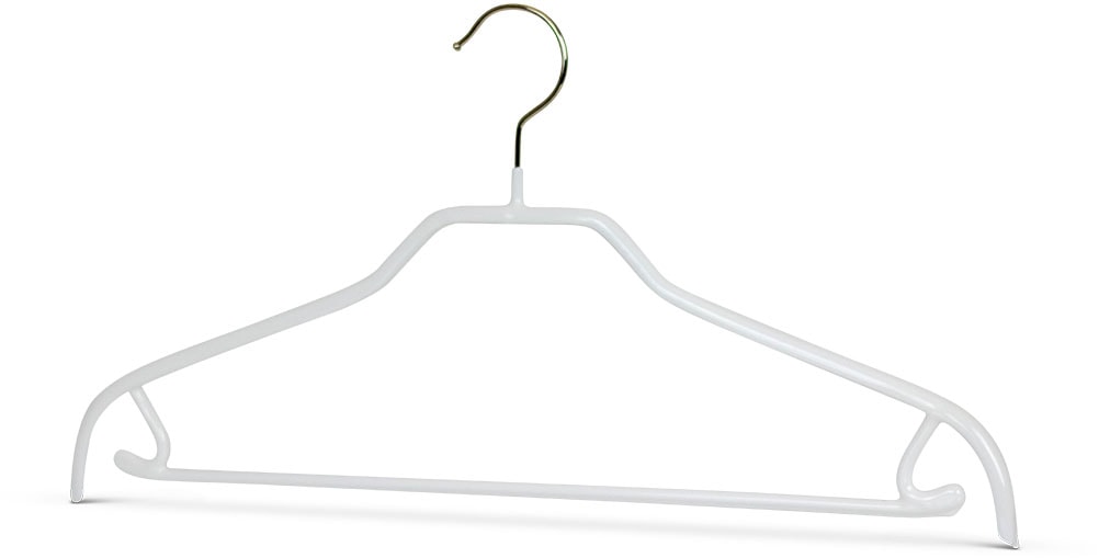 Kleiderbügel MAWA "Silhouette FRS", weiß, B:41cm H:20cm T:1cm, Kunststoff, Stahl, Kleiderbügel, Kleiderbügel, mit Steg