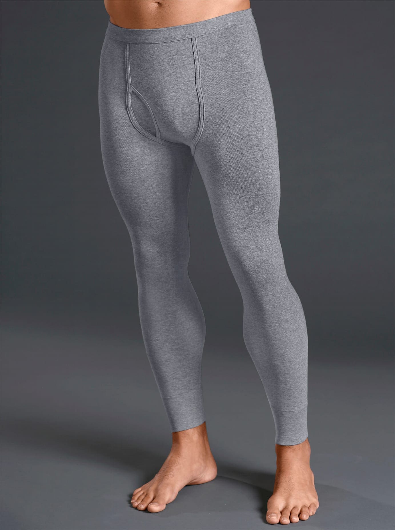 Lange Unterhose KINGS CLUB, Herren, Gr. 10, grau (grau, meliert), 100% Baumwolle, Unterhosen Image