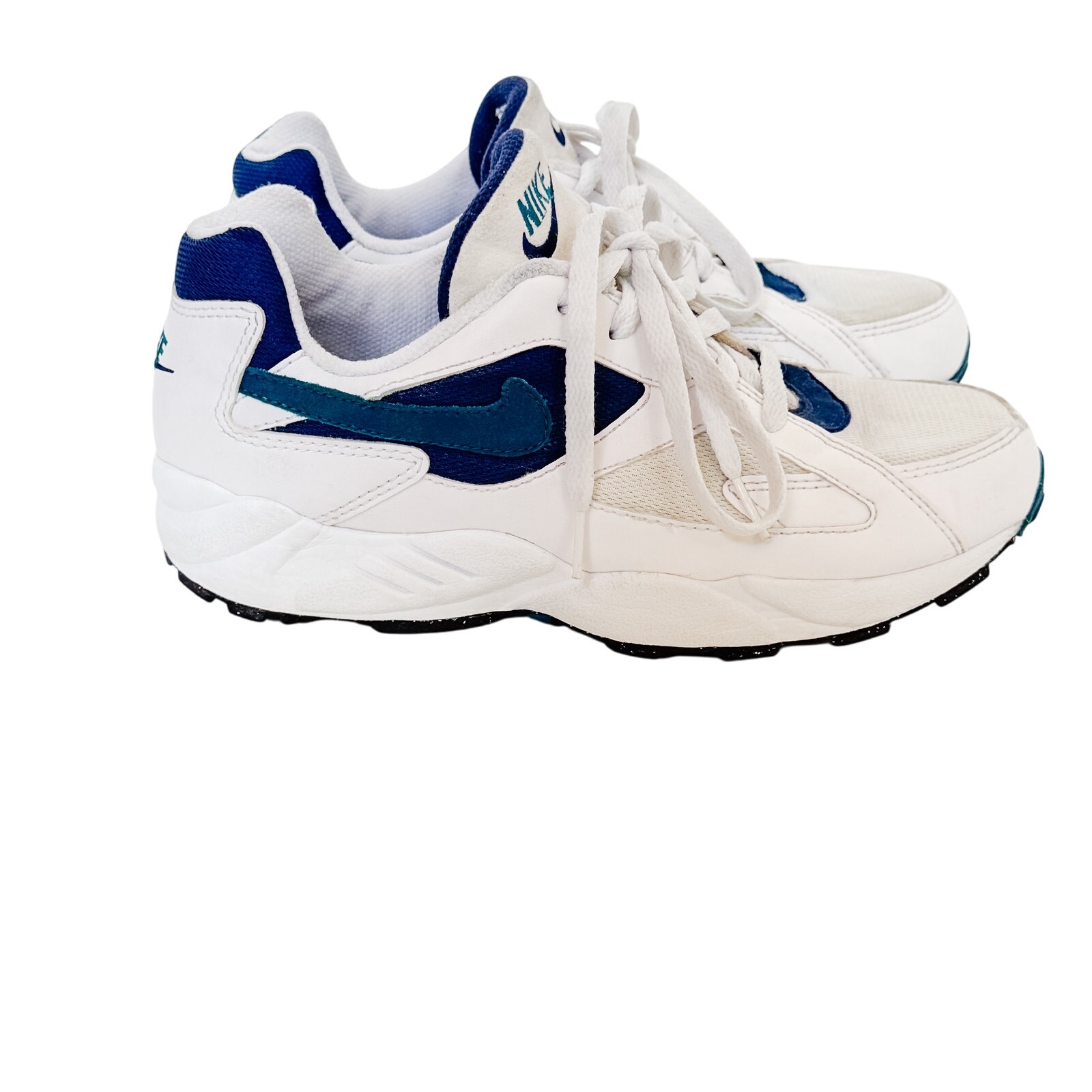 Nike Shoes | Vintage Nike Ceres Sneakers Mens Sz 9.5 1995 White Navy Teal Rare Tennis Shoes | Color: Blue/White | Size: 9.5