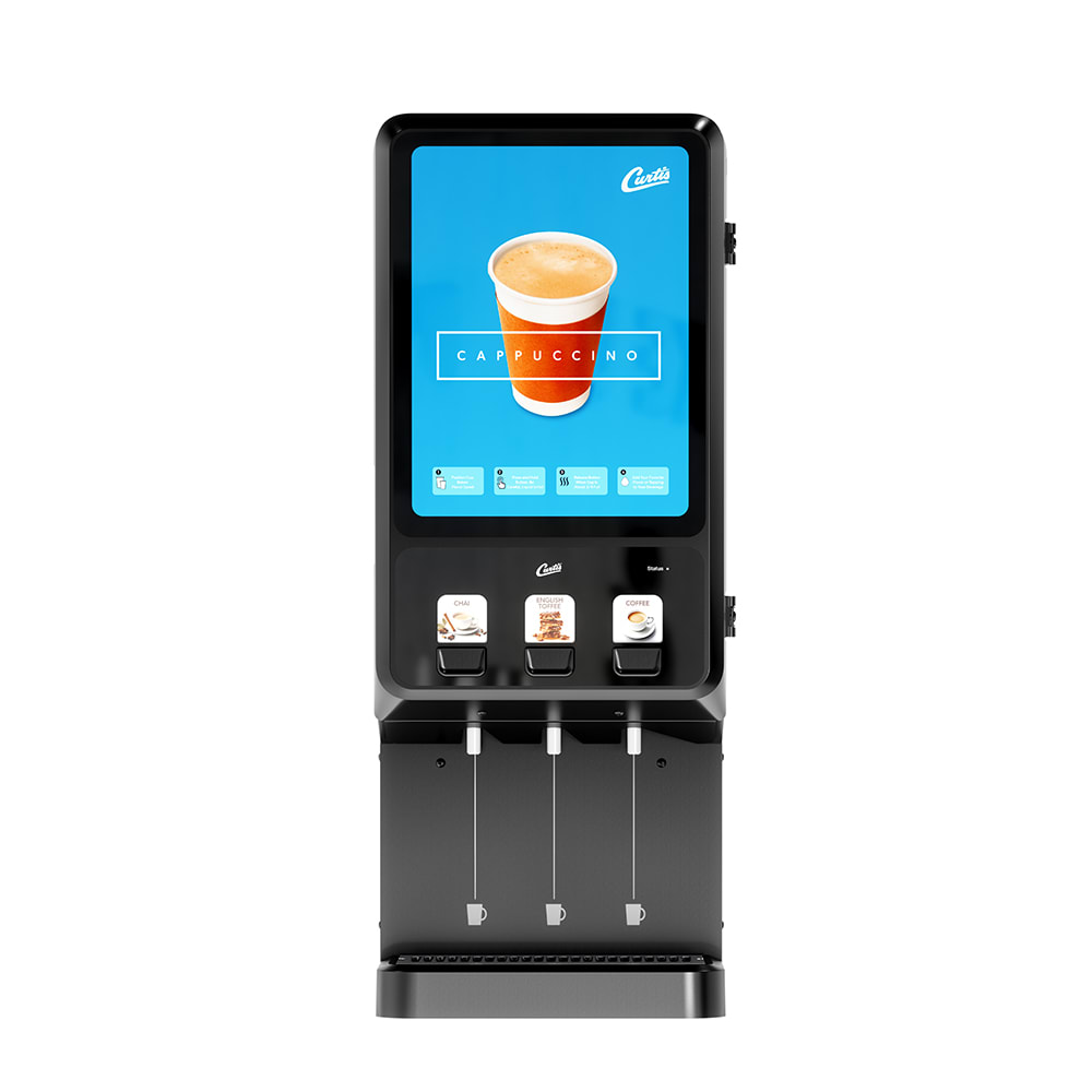Curtis PCNG3 Primo Cappuccino Cappuccino Machine w/ 5 lb & (2) 10 lb Hoppers & 1 Dispensers, 120v, Black