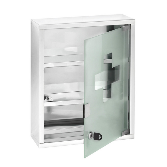 Medikamentenschrank Edelstahl glänzend 30 x 40 cm WENKO