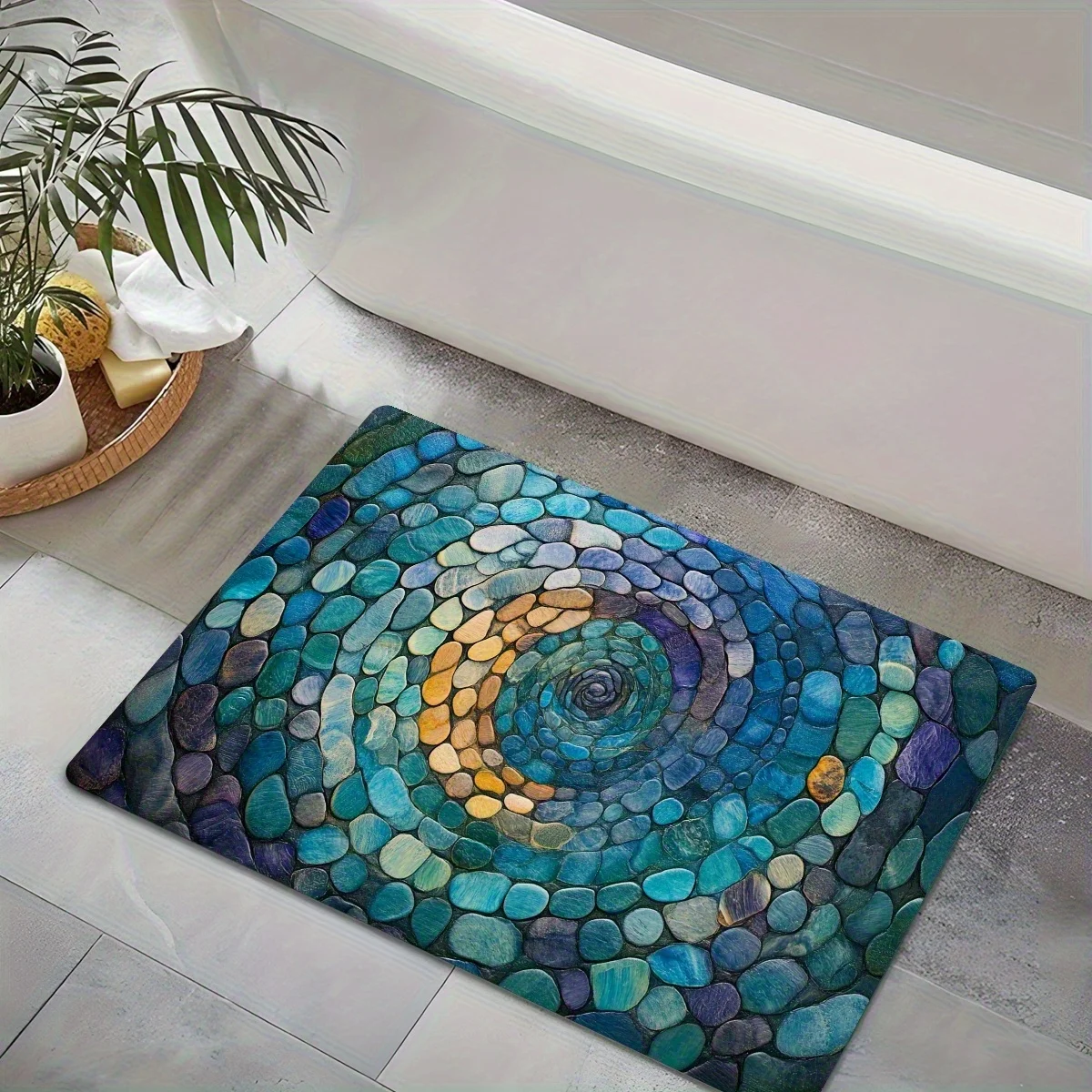 VIKAMA Kieselalgen Schlamm Badezimmer Matte Kopfsteinpflaster Teppich Badewanne Matte Toilette Boden Matte Küche Teppich Tür Matte Willkommen Teppich Hause Decorati