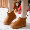Winter Stiefeletten Weibliche Casual Plüsch Plattform frauen Schuhe Luxus Designer Indoor Outdoor Elegante Fuzzy Pelz Schnee Booties Flache
