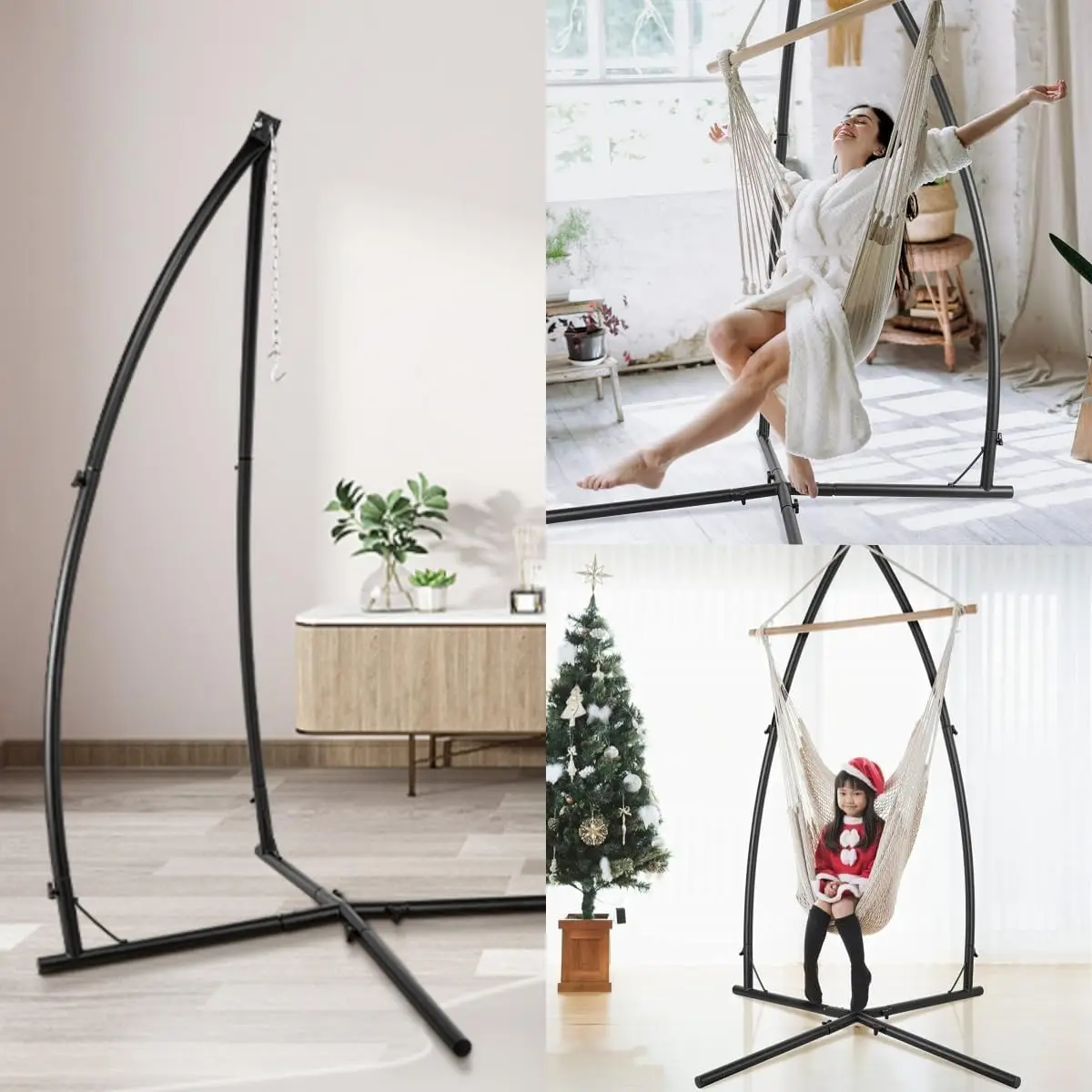 Hängesesselgestell, hängender Sitzständer für alle Arten von Stühlen, mit Haken, höhenverstellbar, maximale Belastung 110 kg Image