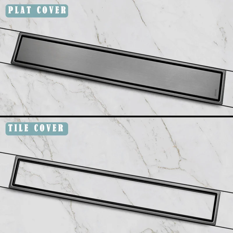 Badezimmer-Bodenablauf, unsichtbar, Roségold, Duschablauf, Sieb, geruchshemmend, Küchenzubehör, 60/80 cm, 304 Edelstahl, quadratisch