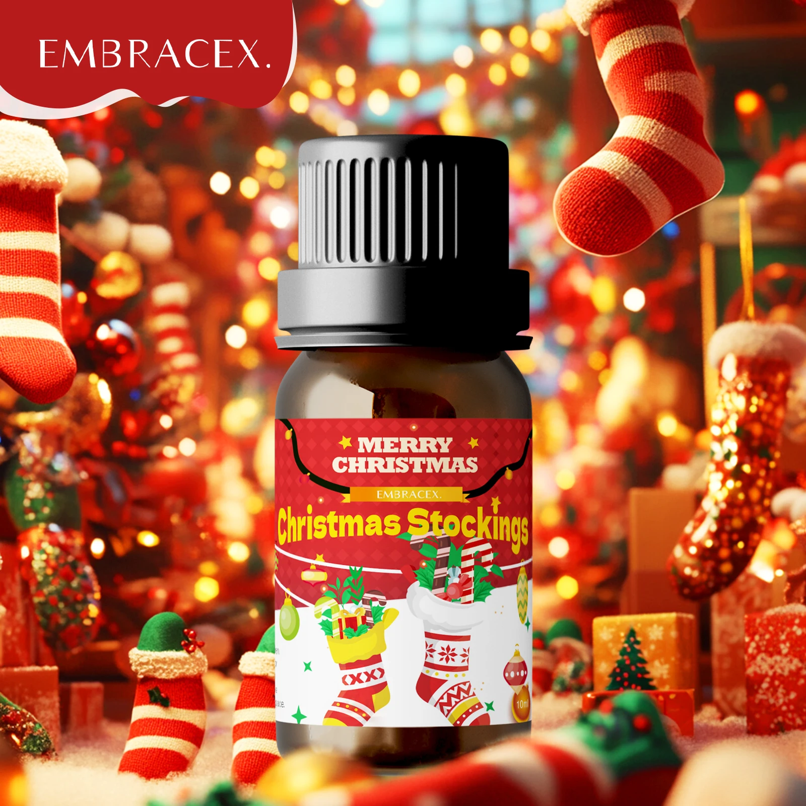 Ätherische Weihnachtsöle, Weihnachtsstrümpfe, ätherisches Öl, Gesichtspflege, Hautpflege, Weihnachtskerze, Luftbefeuchter, Weihnachtsgeschenke, 10 ml Image