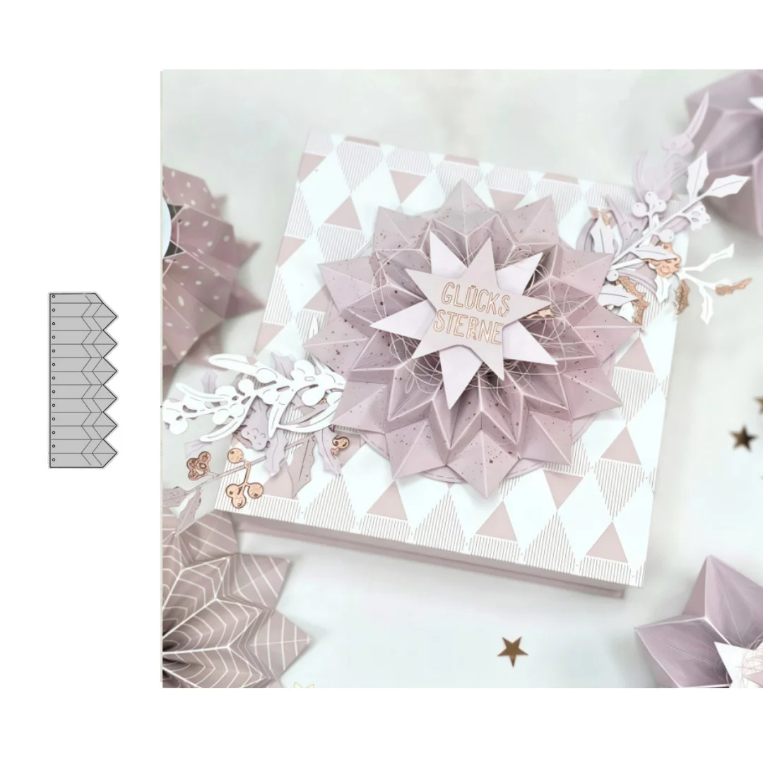 Neue Ankunft Dekorative Falten Stern Metall Schneiden Stirbt für DIY Scrapbooking Karte, Der Schablonen Präge Handwerk Dekoration Image