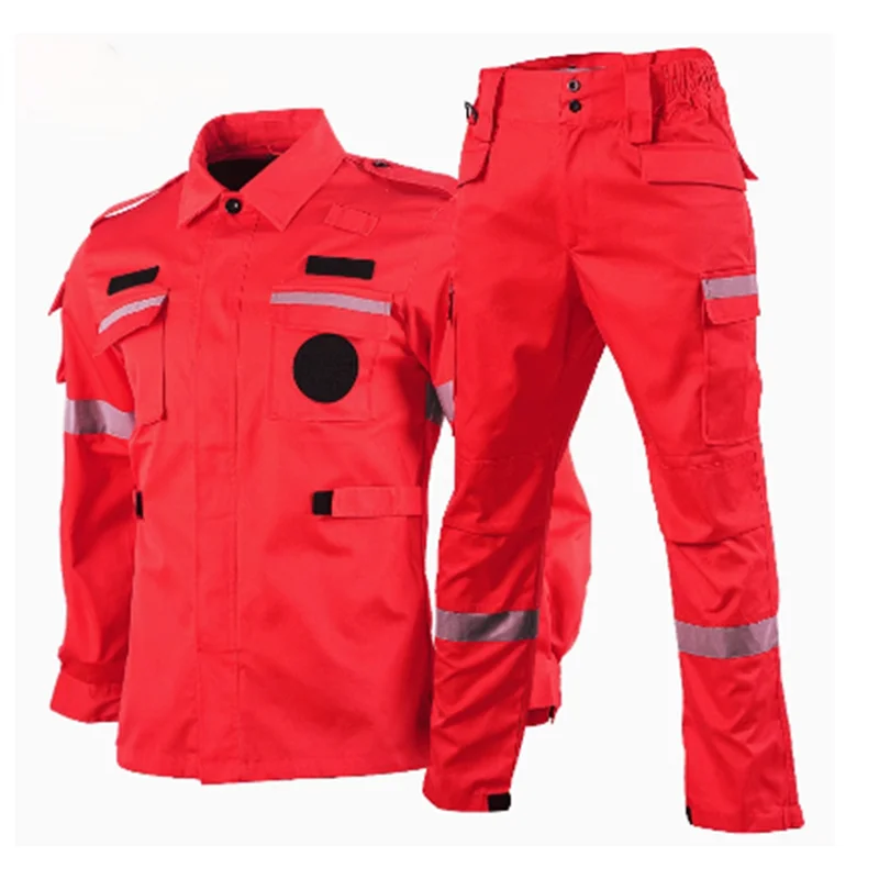 Notfall-Rettungskleidung für Frühling und Herbst, Brandbekämpfungskleidung, Kleidung für öffentliche Wohlfahrtsfreiwillige, Rettungstraining Image