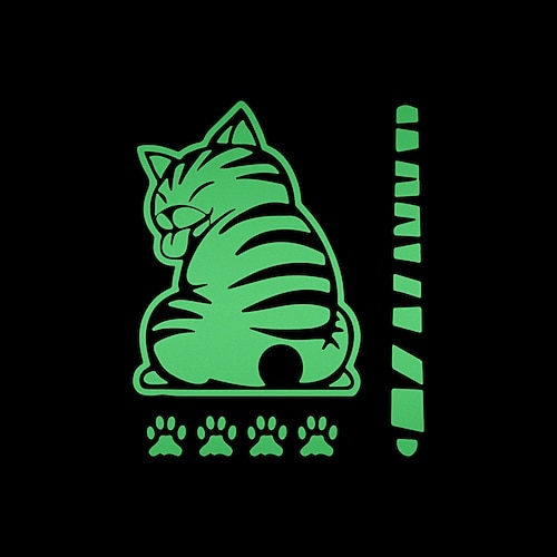 Adesivo divertente per tergicristallo posteriore auto con gatto che scodinzola, simpatico adesivo per gatto in movimento per lunotto posteriore, decorazione riflettente impermeabile per tergicristallo