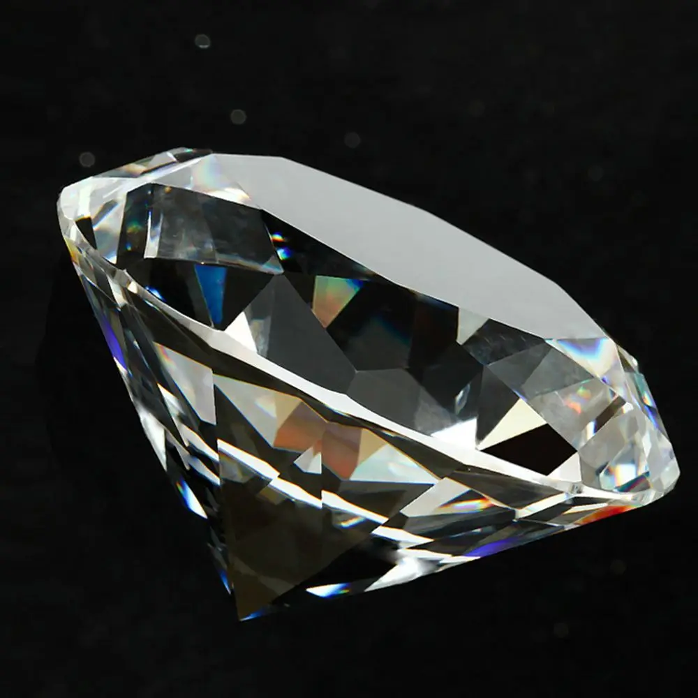Paperweights Desktop Ornaments Party Adornment Crystal Diamond Clear Glass Raw Gemstone Faceted Cut