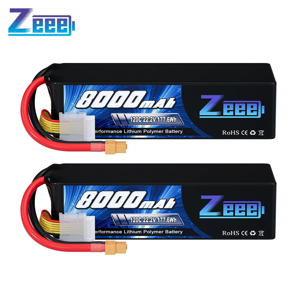ZEEE 6S 8000mAh Lipo Battery 22.2V 120C FPV Drone Battery Softcase with XT60 Plug for RC Cars Desert Boat Racing Hobby Models