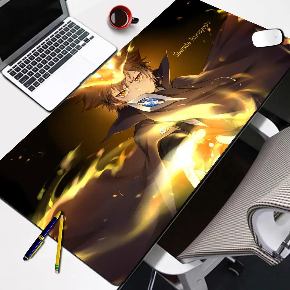 Katekyo Hitman Reborn Computer Mouse Pad Gamer Rubber Mat Diy Deskpad Setup Gamer Accessories Non-slip Table Pads Pc Gaming Mice