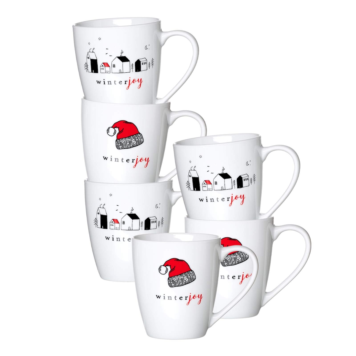 Ritzenhoff & Breker Winter Joy Red Henkelbecher 360 ml 6er Set Image