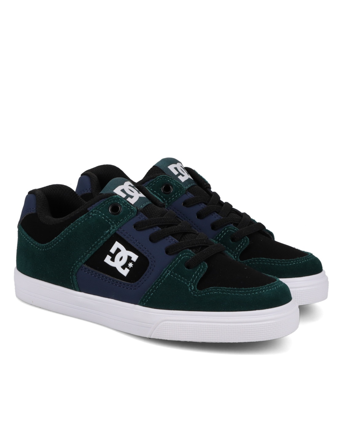 Sneaker DC SHOES "Pure Elastic", Kinder, Gr. 12,5(30), grün (grün, navy, schwarz), 55.4% Leder, 44.6% Synthetikmaterial, Schuhe Image