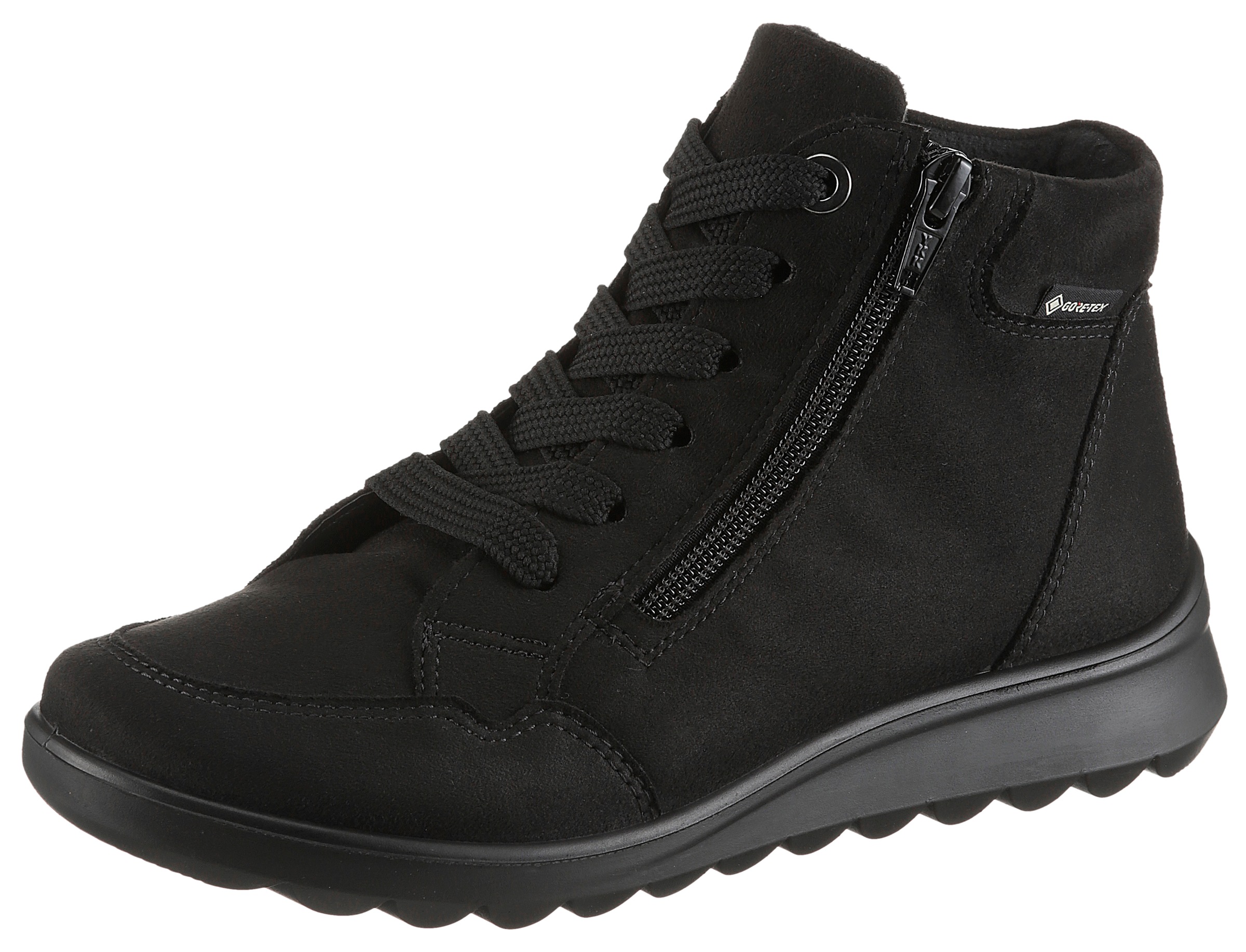 Schnürboots ARA "TORONTO", Damen, Gr. 9 (43), schwarz, Textil, Veloursleder, unifarben, Schuhe, Snowboots, Winterstiefel mit Gore-Tex und Weite sehr weit