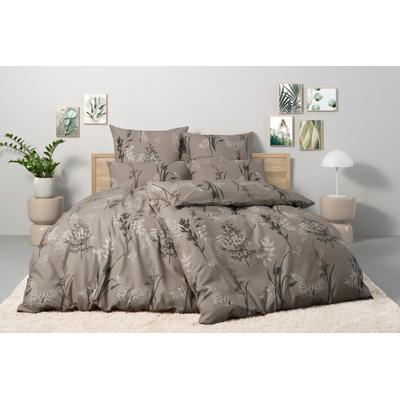 Bettwäsche BIERBAUM "Hellena", grau (taupe), B/L: 155cm x 220cm, , Renforcé, B/L: 80cm x 80cm, Renforcu00e9, Obermaterial: 100% Baumwolle, Bettwäsche, in Gr. 135x200 oder 155x220 cm, 100% Baumwolle, Kreise Image