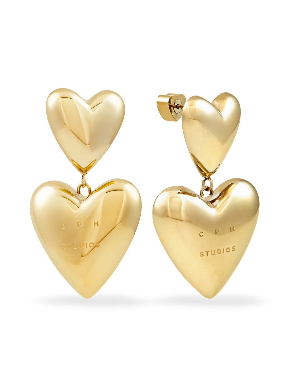 COPENHAGEN STUDIOS Puffy Hearts Damen gold, ONE SIZE Image