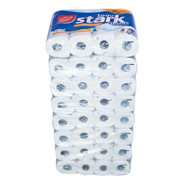 Gut & Günstig Küchenrollen »sooo stark klassik« 3-lagig, 32 Rollen (8 Pack à 4 Rollen) weiß, 26 cm