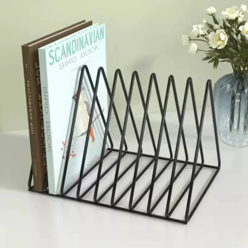 Support de rangement de livres, étagère de bureau en fer, porte-disques en vinyle, organisateur de papeterie pour étudiants, support pour journaux et Magazines