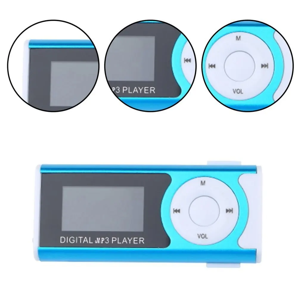 Lecteur Mp3 à Clip lumineux avec écran, Clip de lecture de musique numérique, Insertion de carte, ceinture sonore extérieure, lampe de poche, lecteurs de musique Mp3