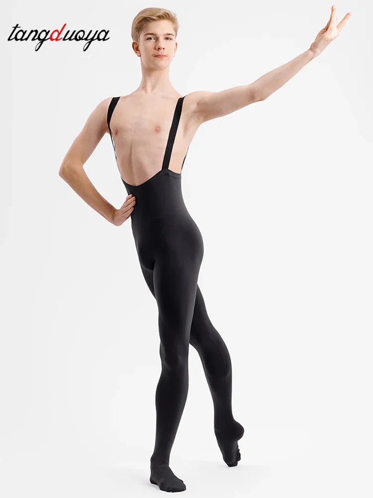 Männer Ballett Trikot Engen Body für Tanzen U-ausschnitt Haut-engen Weste Männliche Gymnastik Ballett Trikot Dancewear Image
