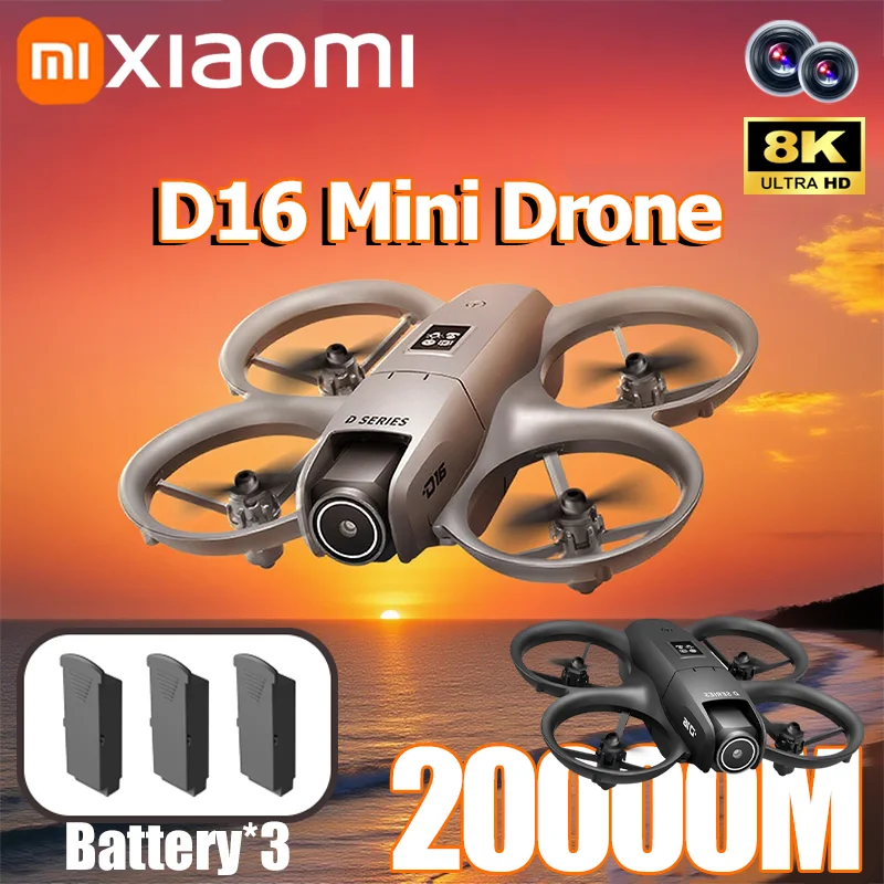 Xiaomi D16 GPS-Drohne, 8K-Luftbild, HD, professionelle Dual-Kamera, optischer Fluss, Positionierungsvermeidung, bürstenlose Power-GPS-Return-Drohne