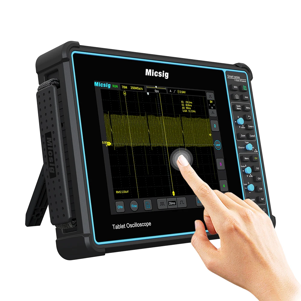 Micsig SATO1004 SATO2002 Digital Automotive Oscilloscope Handheld 100MHz 2/4CH Portable Automotive Osciloscopio Touch Button