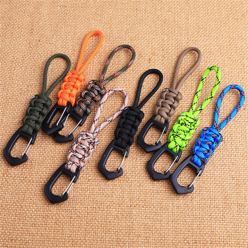 7-adriger geflochtener Paracord-Seil-Schlüsselanhänger, handgefertigter Survival-Schlüsselanhänger für Männer und Frauen, Auto-Rucksack-Anhänger, Outdoor, Camping, Schmuck, Geschenk Image