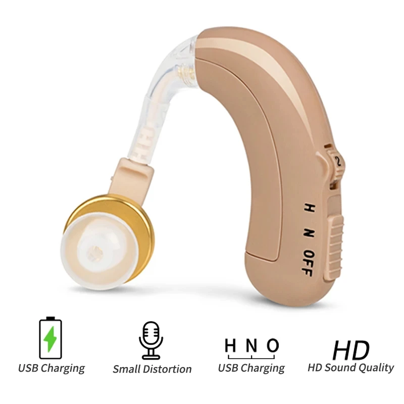 Wiederaufladbares USB-Hörgerät, einstellbarer Klangverstärker für Hörverlust, Audifonos Hörgeräte, Hörgerät für ältere Menschen Image