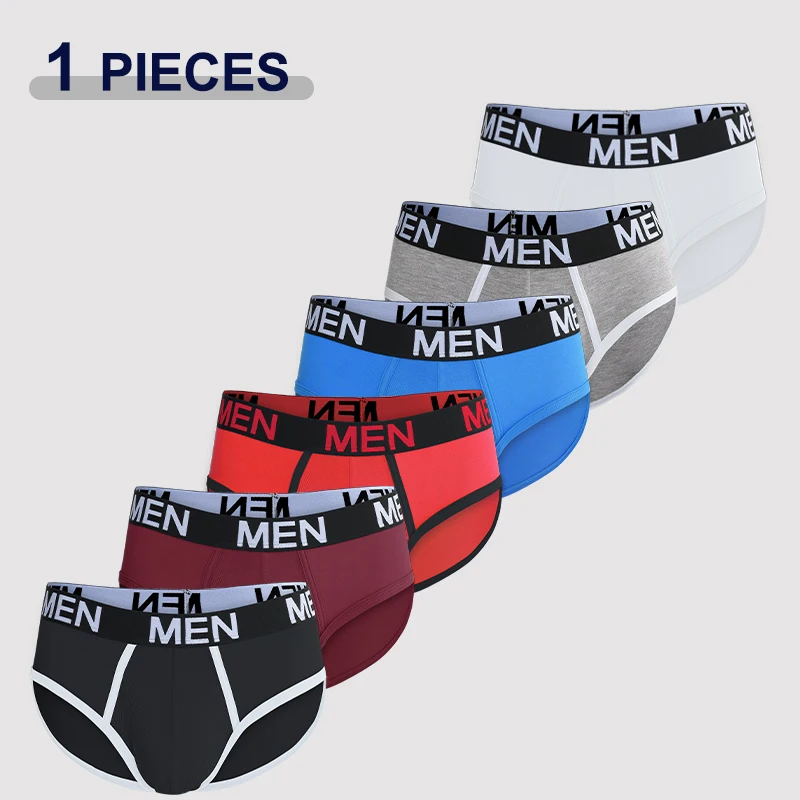 1 Teile/satz männer Viskose Brief Höschen Nahtlose Hohe Qualität Atmungsaktive Unterhose Männlichen Elastische Weiche Bequeme Unterwäsche S-XL Image