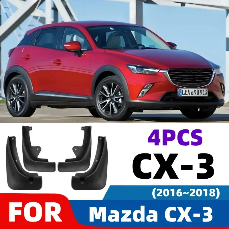 Für Mazda CX 3 CX-3 2016 ~ 2018 Auto Schmutzfänger Vorne Hinten Rad 4 teile/satz Weiche TPE Kotflügel Spritzschutz Kotflügel externe Zubehör Image