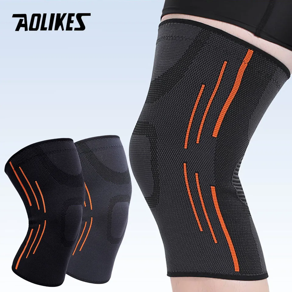 AOLIKES 1 Stück neue Knie-Kompressionsmanschette – beste Kniebandage für Männer und Frauen – Kniestütze für Laufen, Basketball, Gewichtheben, Fitnessstudio Image