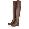 Echtes Leder Lange Stiefel Runde Kappe Solide Low Heels Zipper Stiefel Frauen Casual Schuhe Frühling Herbst Party Designer Schuhe Große Größe