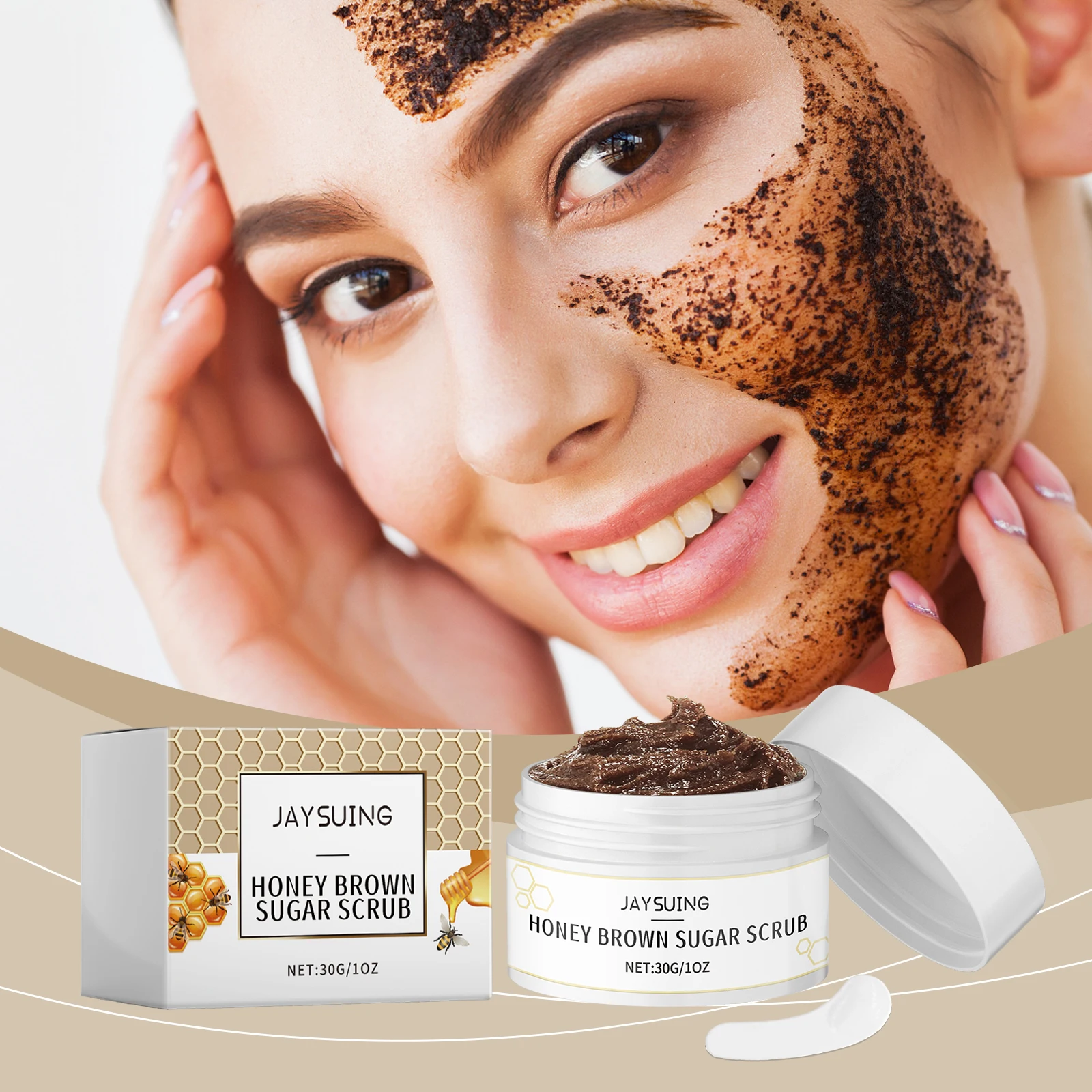 Honig-Peeling-Creme, Peeling, weichmachende Keratin-Massage, Gesichtshaut, reduziert Mitesser, entfernt Schmutz, tiefe Ölkontrolle, Körperpflege-Peeling Image