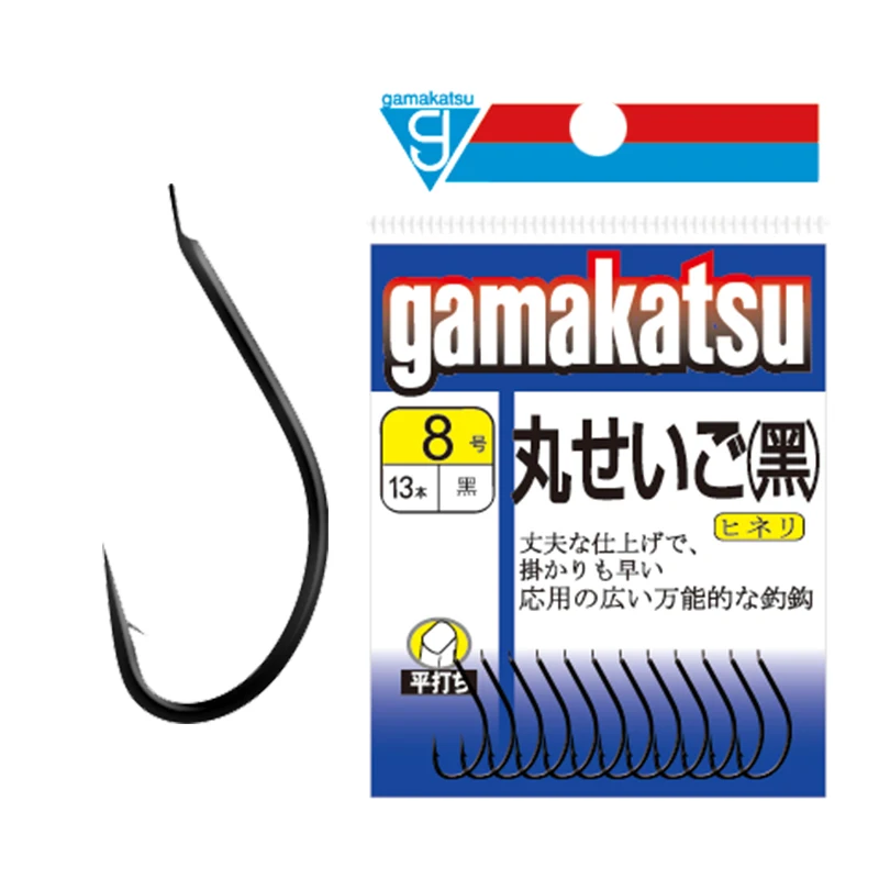 Gamakatsu Angelhaken Maruki Black C1MA1 Black 5-20 # Hakenspitze leicht gedreht mit Widerhaken, hergestellt in Japan Image