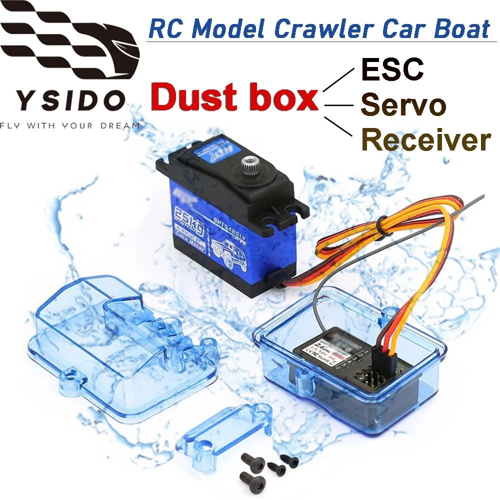 Wasserdichte ESC Servo Receiver Staubschutz Box Schutzhülle für 1/10 Axial Scx10 Traxxas Trx4 HSP D90 RC Crawler Autos Boot Image