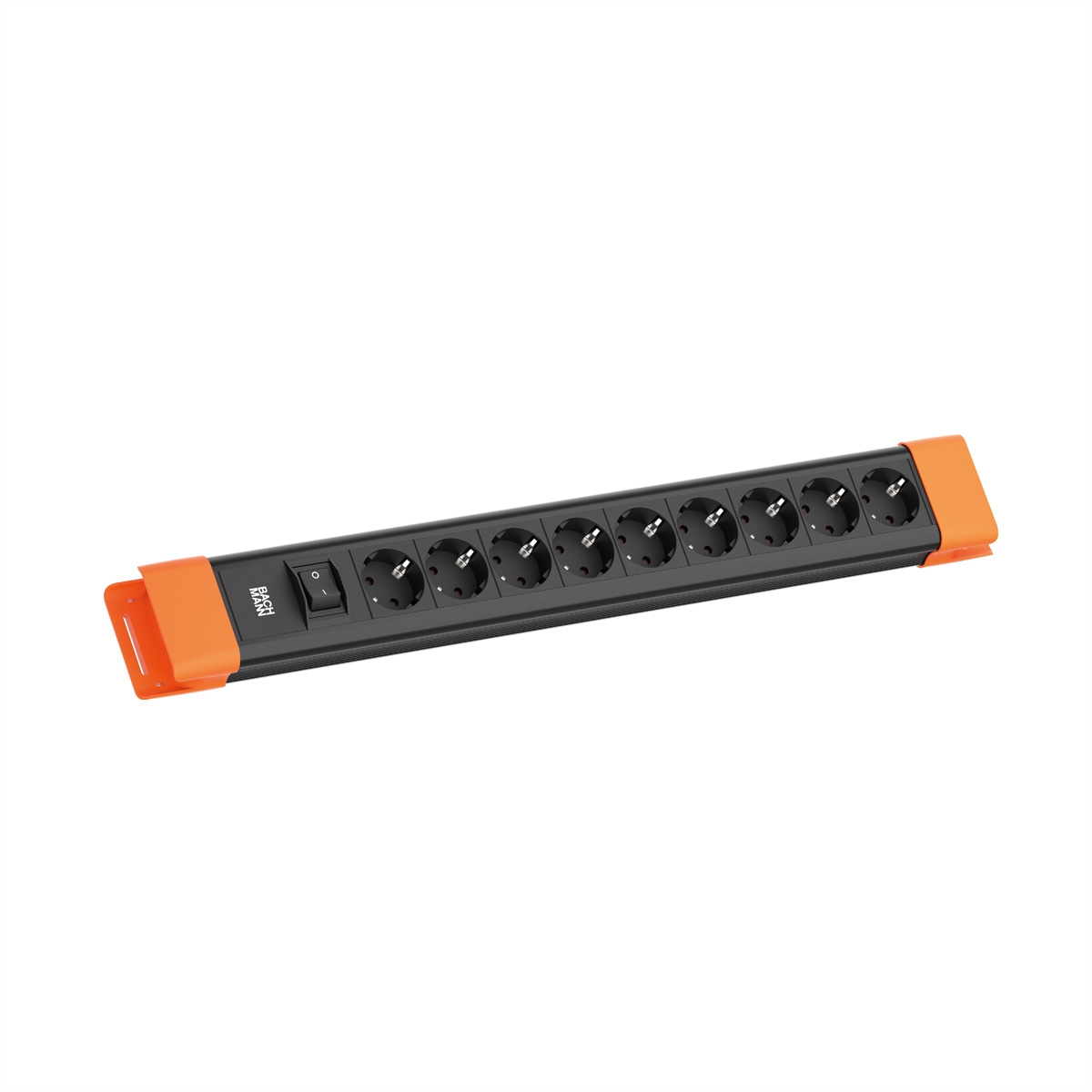 BACHMANN CONNECTUS 9xCEE7/3, 1xSchalter 2,0m CEE7/7 Schwarz/Orange Image