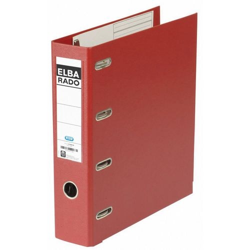 ELBA Rado Plast Breit Doppelordner DIN A5 75 mm Rot 4 Ringe 100551850 Pappkarton, PP (Polypropylen) Querformat Image