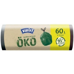 Swirl Müllsäcke 60 L Schwarz 8 Rollen Image