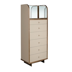 AC ANGEL CERDA Angel Cerdá Chifonier Leder, Nussbaum und polierter Stahl mit Spiegel 7206C 65 x 42 x 168 Image