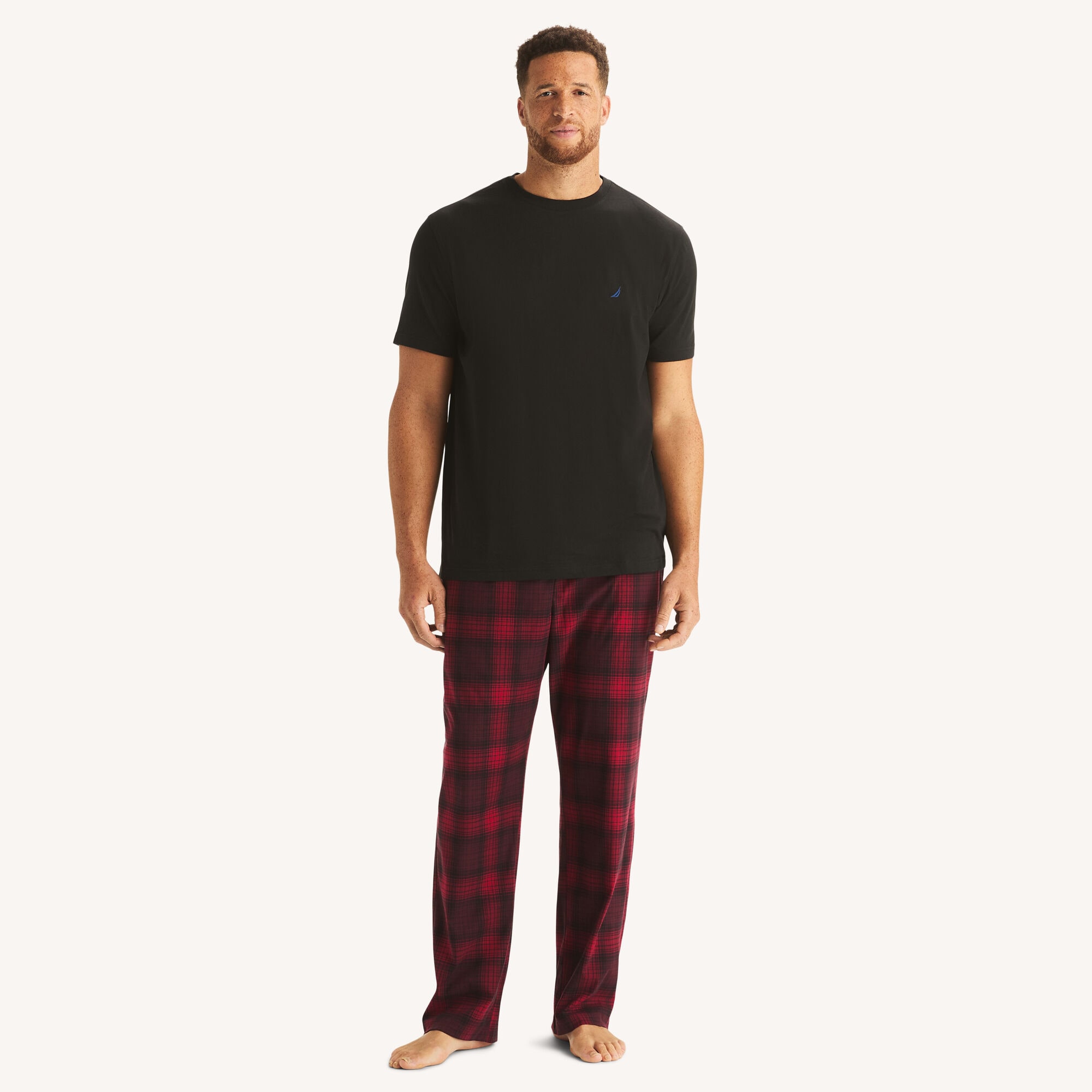 Nautica Men's Big & Tall Fleece Plaid Pajama Pant 690 (Rio Red), 1XLT