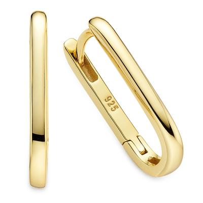 Paar Creolen "Schmuck, Geschenk, Silbercreole gelbgoldfarben vergoldet", gold (gelbgoldfarben), ANISTON JEWELRY & WATCHES, Ohrringe, Damen, Silber 925 (Sterlingsilber) Image